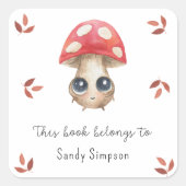 かわいいキノコ – この本は次のものだ スクエアシール (正面)