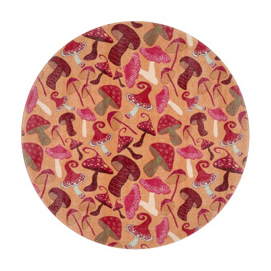 かわいいキノコ カッティングボード (正面)