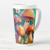 かわいいキノコ カフェラテマグ (右アングル)
