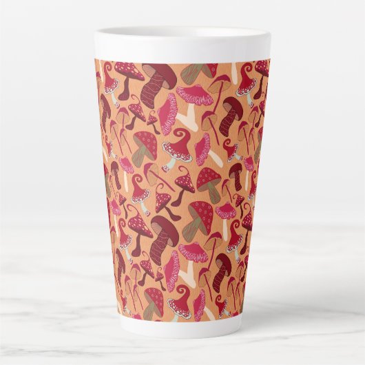 かわいいキノコ カフェラテマグ (正面)