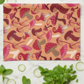 かわいいキノコ キッチンタオル (折り畳み)