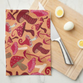 かわいいキノコ キッチンタオル (四つ折り)