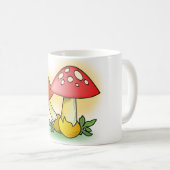 かわいいキノコ コーヒーマグカップ (正面右)