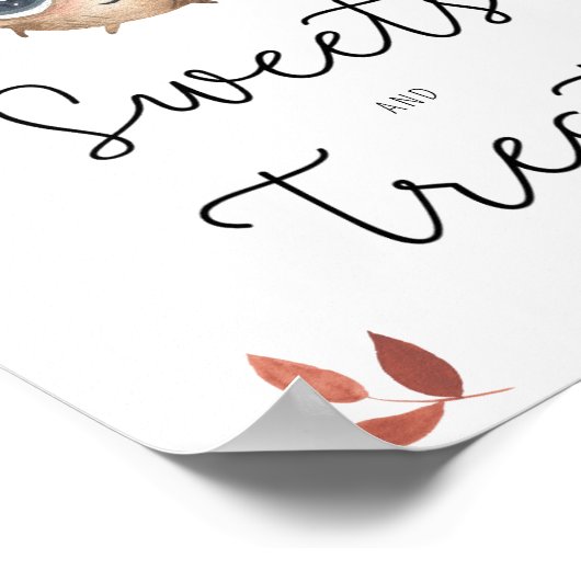 かわいいキノコ – スイーツとベビーシャワーを処理 ポスター (角)