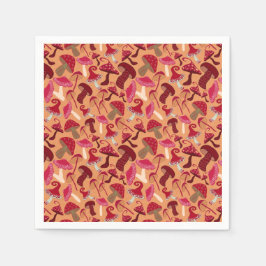 かわいいキノコ スタンダードカクテルナプキン