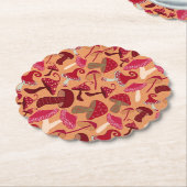 かわいいキノコ ペーパーコースター (アングル)