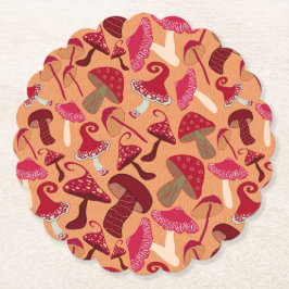 かわいいキノコ ペーパーコースター