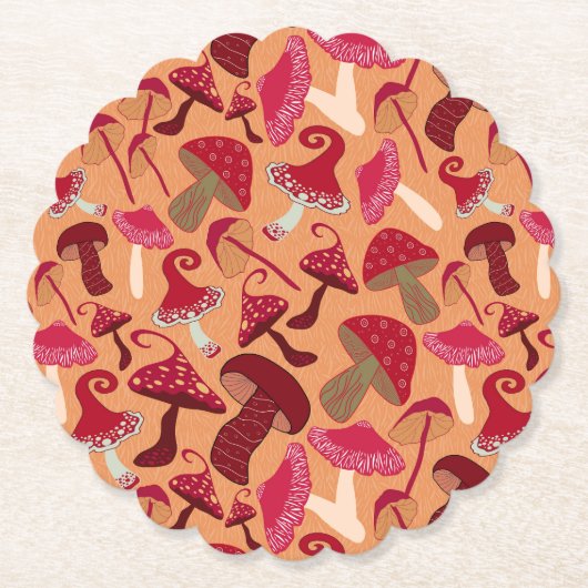 かわいいキノコ ペーパーコースター (正面)