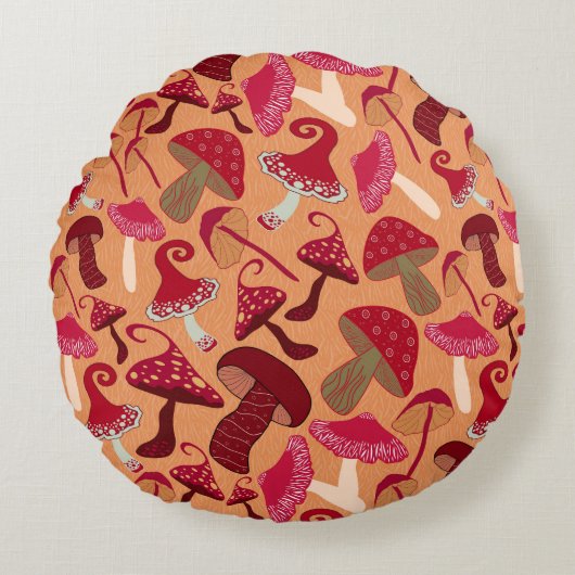 かわいいキノコ ラウンドクッション (正面)