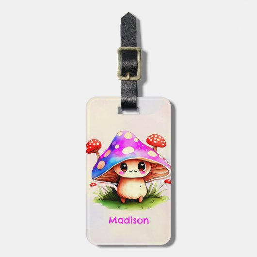 かわいいキノコ ラゲッジタグ (正面縦)