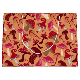 かわいいキノコ ラージペーパーバッグ