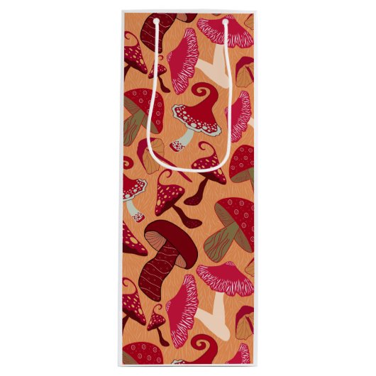 かわいいキノコ ワインギフトバッグ (正面)