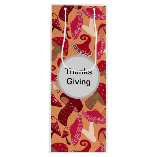 かわいいキノコ ワインギフトバッグ (正面)