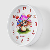 かわいいキノコ 壁時計 (傾斜)