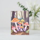 かわいいキノコ | 水彩林 ポストカード (スタンド正面)