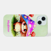 かわいいキノコ iPhone 15ケース (裏面横)