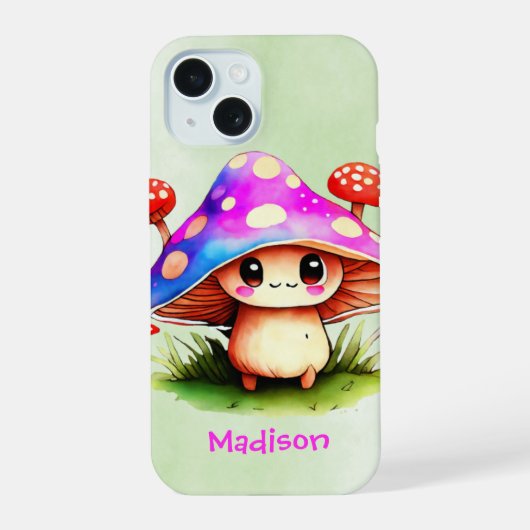 かわいいキノコ iPhone 15ケース (裏面)