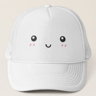 かわいいキモかわいい顔の赤面ハッピーフェイスミニマリストトラッカーキャップ キャップ