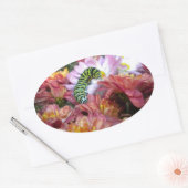 かわいいキャタピラーステッカー 楕円形シール (封筒)