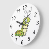 かわいいキャタピラ動物の壁時計 ラージ壁時計 (傾斜)