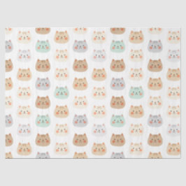 かわいいキャットイラスト パステルカラー 薄葉紙
