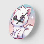 かわいいキャットウォールクロック ラウンド壁時計 (傾斜)