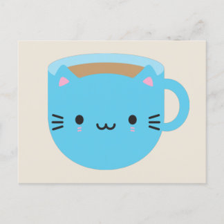 かわいいキャットカップ・オブ・ティー ポストカード