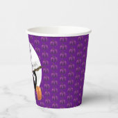 かわいいキャットカボチャのブロークムパープルハッピーハローウィン 紙コップ (左)