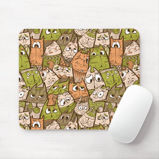 かわいいキャットカートゥーン マウスパッド (マウス)