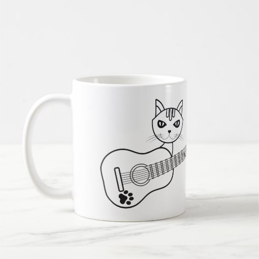 かわいいキャットギター – KITTEN GUITARIST子猫 コーヒーマグカップ (左)