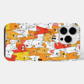 かわいいキャットグループの落書き iPhoneケース (裏面横)