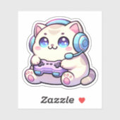 かわいいキャットゲームコントローラパステルステッカー シール (シート)
