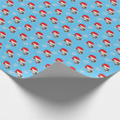 かわいいキャットサンタハットクリスマスラッピング紙 ラッピングペーパー (角)