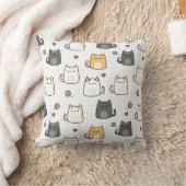 かわいいキャットスローピロー クッション (ブランケット)