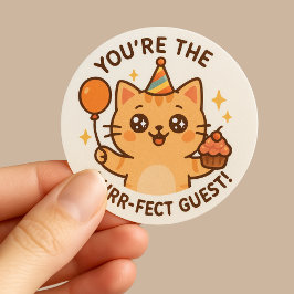 かわいいキャットパーティーサンクスyou丸シール ラウンドシール