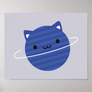 かわいいキャットプラネット宇宙 ポスター