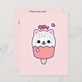 かわいいキャットポップスチルバースデーパーティ招待状 招待状 (正面/裏面)