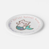 かわいいキャットマーメイドガール誕生日メイドパーメイド ペーパープレート (アングル)