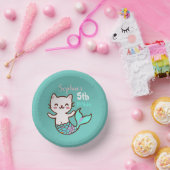 かわいいキャットマーメイドガール誕生日メイドパーメイド ペーパーボウル (パーティー)