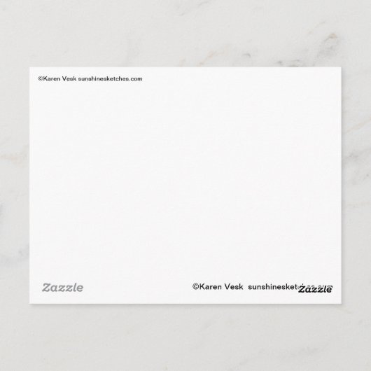 かわいいキャットマーメイドシーホース海ガラスビーチ葉書 ポストカード (裏面)