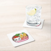 かわいいキャット弁当箱 スクエアペーパーコースター (インサイチュ)