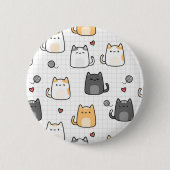 かわいいキャット柄 ピンバッジ (正面)