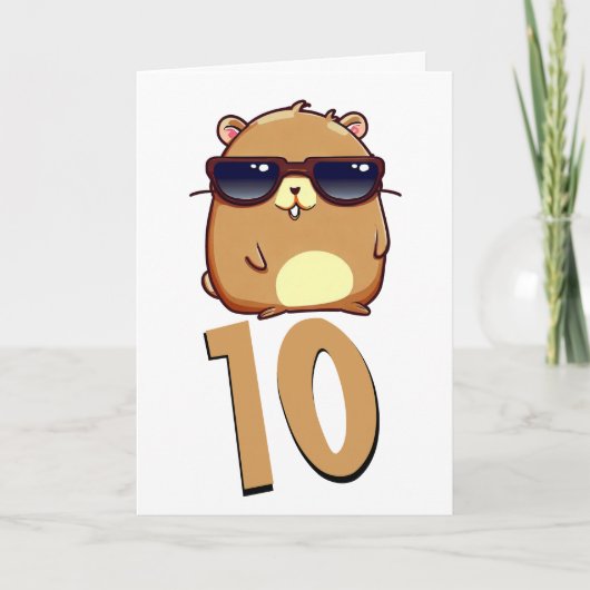 かわいいキャパカーラの子供用誕生日カード　年齢編集可能 カード (正面)