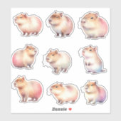 かわいいキャピバラのステッカー シール (シート)