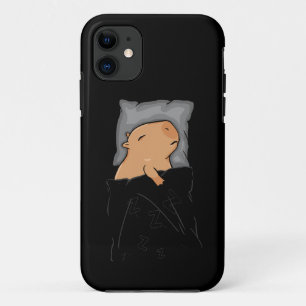 かわいいキャピバラギフト女性の子供たち眠るキャピバラ iPhone 11 ケース