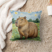 かわいいキャピバラスターリーナイトビンセントゴッホ枕 クッション (ブランケット)