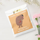 かわいいキャピバラパーソナライズされた誕生日 フェイバーバッグ (封をした状態)