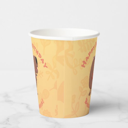 かわいいキャピバラパーソナライズされた誕生日 紙コップ (右)