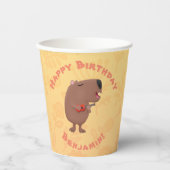 かわいいキャピバラパーソナライズされた誕生日 紙コップ (正面)