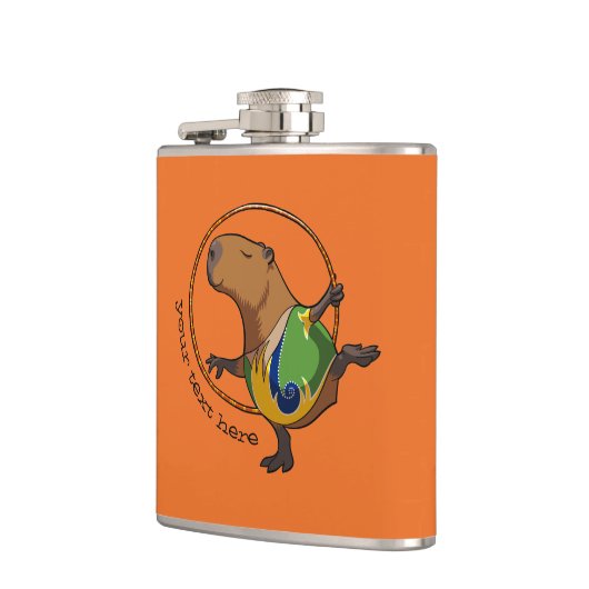 かわいいキャピバラ新体操競技フープ漫画 フラスク (左)